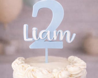 Birthday Cake Topper, Personalized Happy Birthday, Custom Acrylic Name & Age