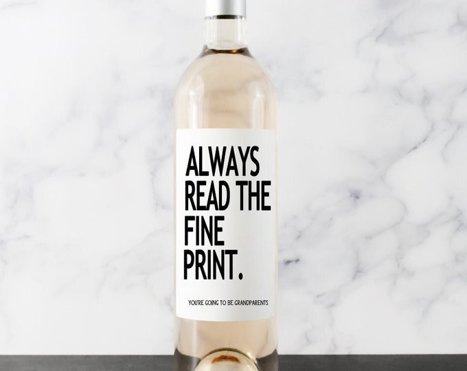 Baby Announcement Wine Labels, Pregnancy Announcement, Pairs Well with Being Grandparents, Gift for Aunt and Uncle