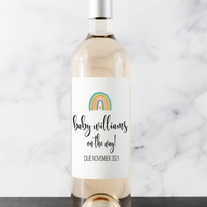 Baby Announcement Wine Labels, Pregnancy Announcement, Wine Labels, Announcement Wine Labels