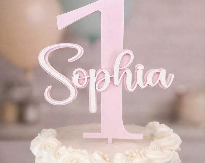 Birthday Cake Topper, Personalized Happy Birthday, Custom Acrylic Name & Age