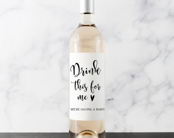 Baby Announcement Wine Label, Gift for Grandparents/Aunt/Uncle