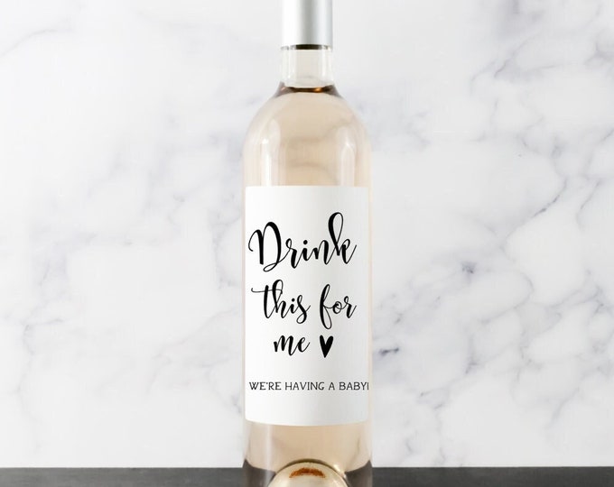 Baby Announcement Wine Label, Gift for Grandparents, Gift for Aunt and Uncle, Pregnancy Announcement