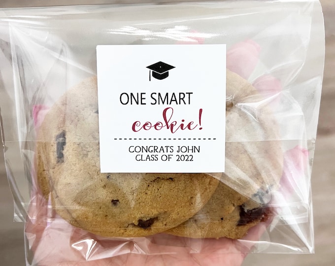 One Smart Cookie Label, Graduation Gift Labels, Graduation Gift Bags, Graduation Favors, Graduation Cookie Favors