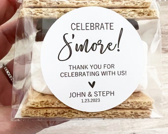 S'mores Favor Labels, Wedding Favors, S'mores Bar, S'mores Favors, Wedding Sticker,