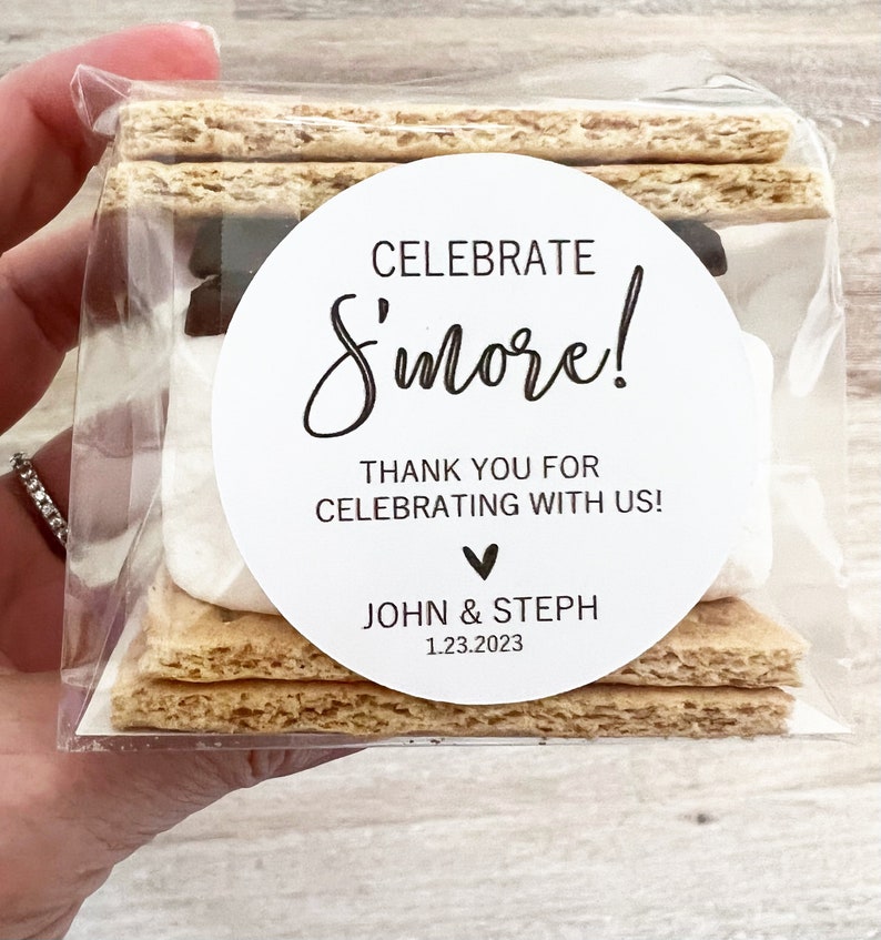 S'mores Favor Labels, Wedding Favors, S'mores Bar, S'mores Favors, Wedding Sticker, image 1