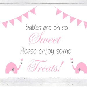 INSTANT DOWNLOAD Baby Shower Candy Buffet Sign, Candy Buffet Sign, Elephant Sign
