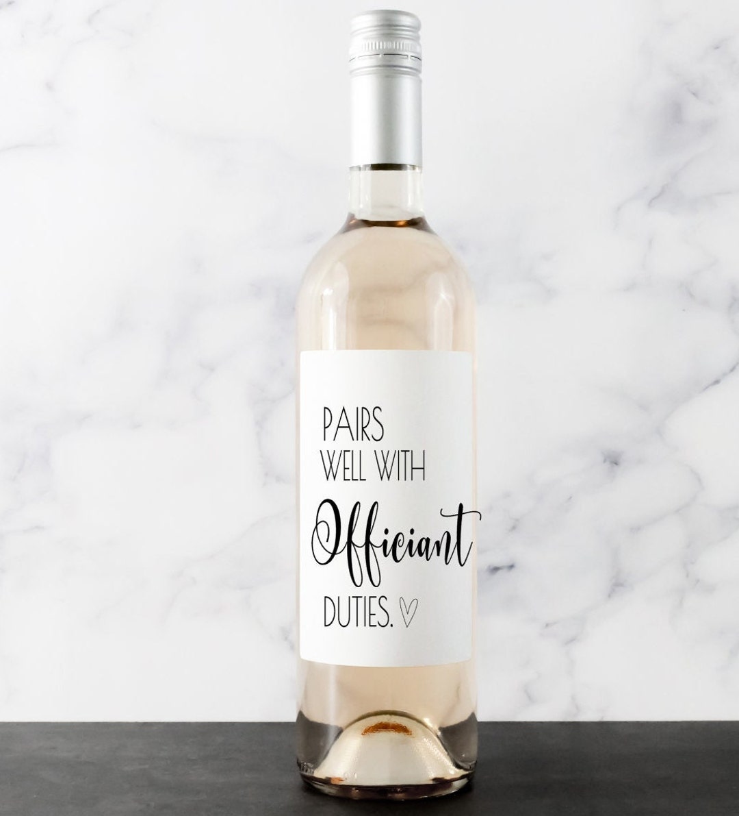Pairs Well With Officiant Duties Wine Label, Officiant Gift, Officiant Thank You Gift, Wedding