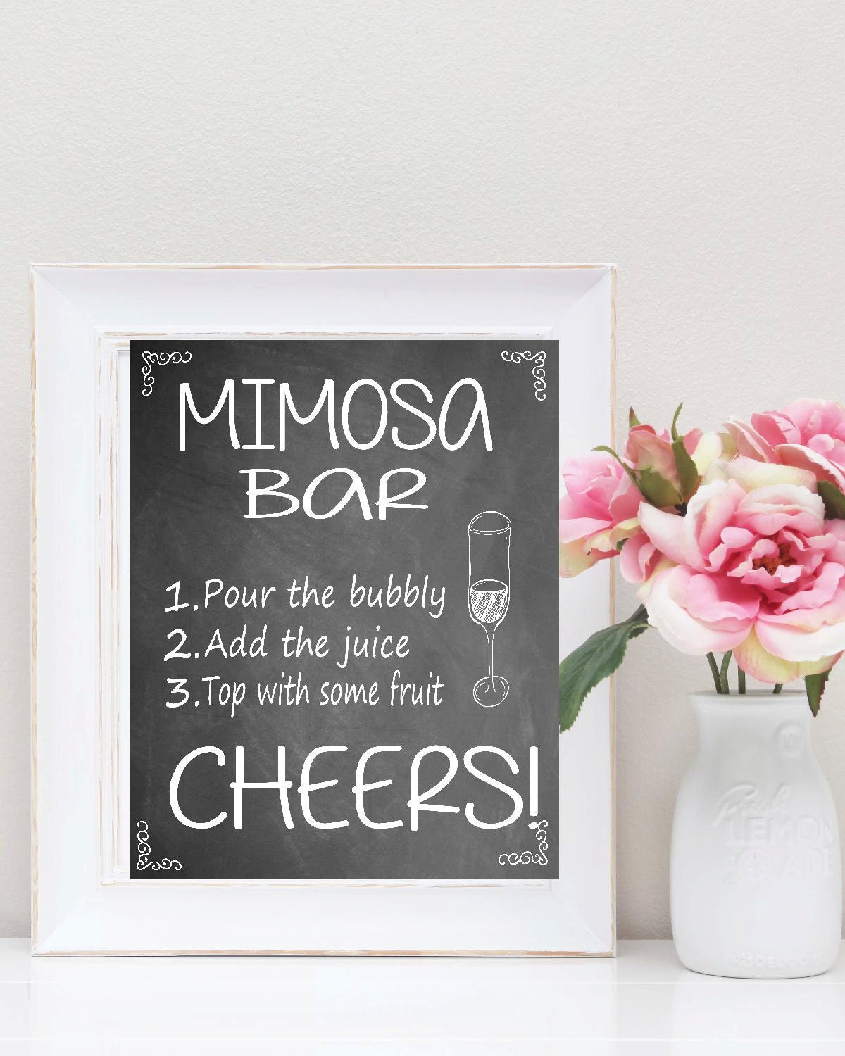 Boho Mimosa Bar Decal, DIY Sign, Mimosa Bar Sign