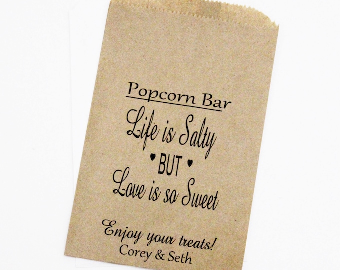 Wedding Favor Bags, Popcorn Bags, Candy Bags, Rustic Wedding