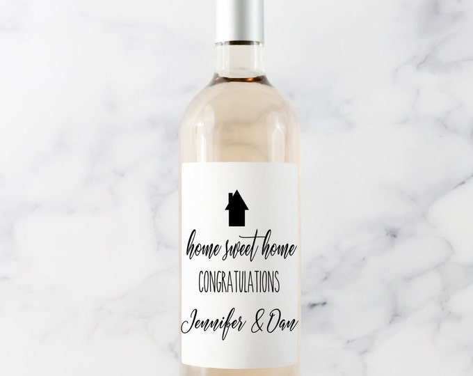 New Home Wine Label, House Warming Gift, New Home, Wine Labels, Home Sweet Home