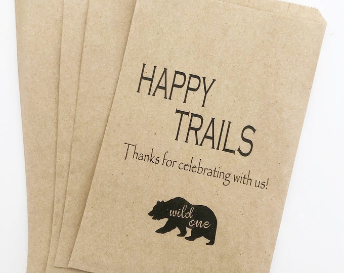 Wild One Favor Bags, Trails Mix Favor Bags, Wedding Favor Bags, Birthday Favor Bags