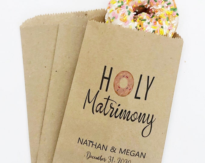 Donut Favor Bag, Wedding Favor Bags, Donut, Personalized Wedding Favor Bags, Custom Favor Bags