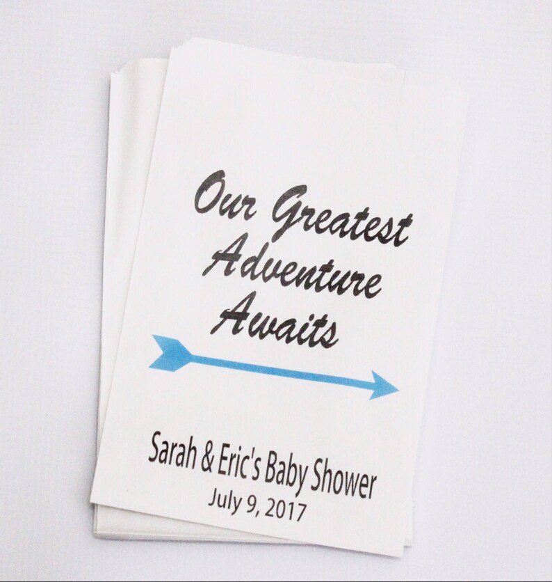 Candy Bar Buffet Bags Greatest Adventure Baby Shower Favor Bags Baby Shower Favors Candy Bags Personalized Treat Bags Popcorn Bags