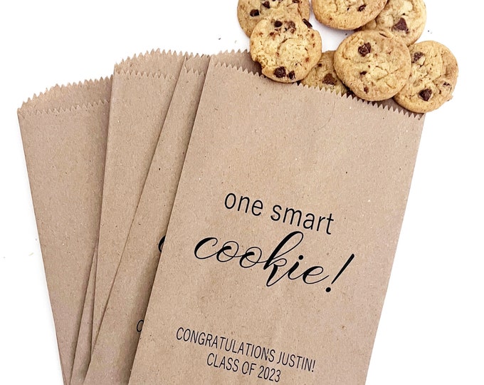 Graduation Cookie Bags, Cookie Bags, Graduation Favor Bags, Graduation Favors , Cookie Bags ,One Smart Cookie Bag