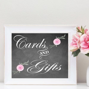 INSTANT DOWNLOAD Chalkboard Cards and Gifts sign. Chalkboard Wedding Signs,  Wedding Decor, Printable chalkboard sign, Gift Table Sign