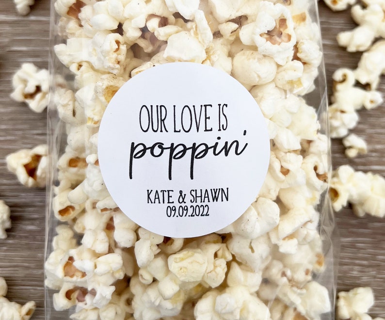 Popcorn Stickers and Bags Wedding Favors Wedding Favor Bags - Etsy
