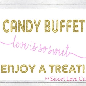 INSTANT DOWNLOAD Candy Buffet Sign, Wedding Candy Sign, Glitter Candy Sign
