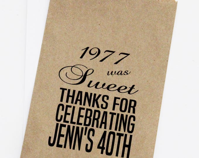 Candy Bags, 40th Birthday Favor Bags, Birthday Favor Bags