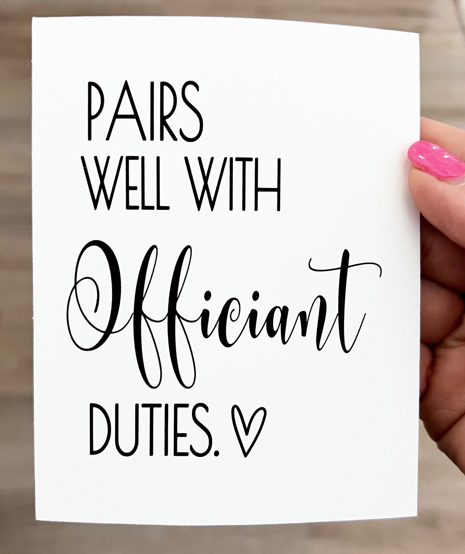 Pairs Well With Officiant Duties Wine Label Officiant Gift Etsy