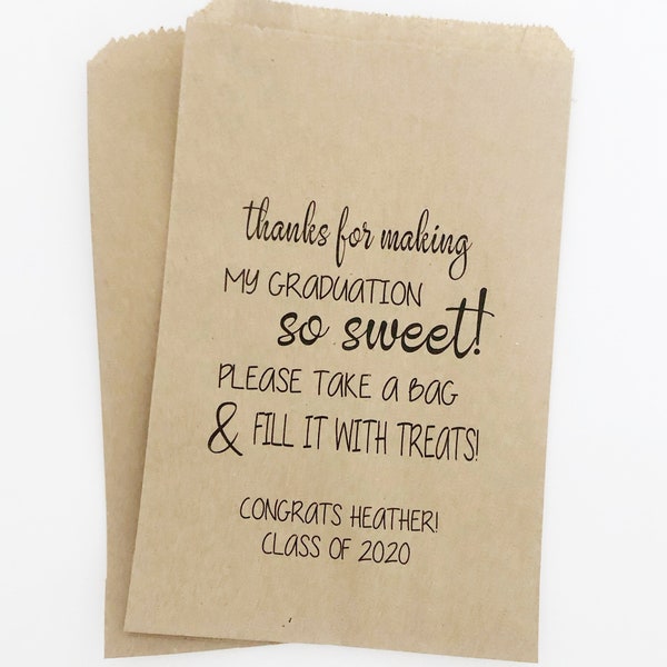 Graduation Favor Bags, Candy Bags, Graduation Party Bags, Favor Bags