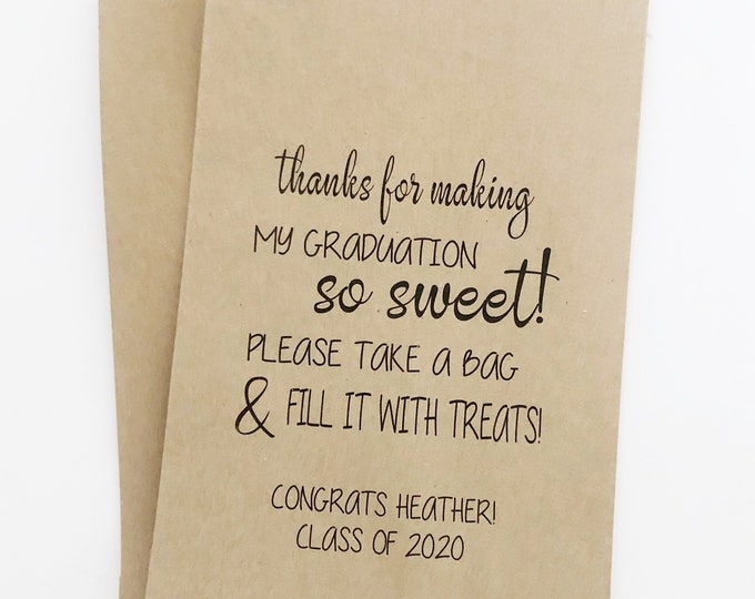 Graduation Favor Bags, Candy Bags, Graduation Party Bags, Favor Bags