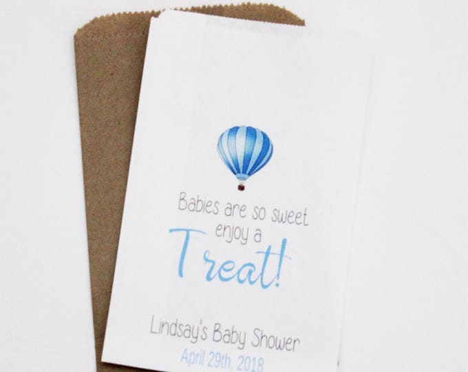 Baby Shower Favor Bag, Candy Bag, Candy Buffet Bag, Hot Air Balloon Favors