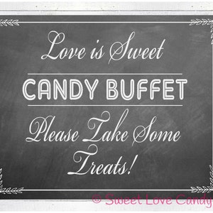 INSTANT DOWNLOAD Candy Buffet Sign, Wedding Candy Sign, Chalkboard Candy Sign