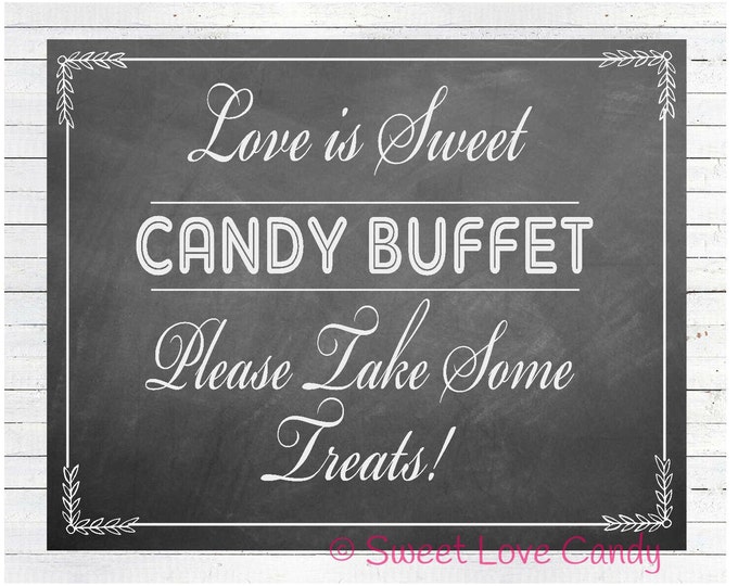 INSTANT DOWNLOAD Candy Buffet Sign, Wedding Candy Sign, Chalkboard Candy Sign