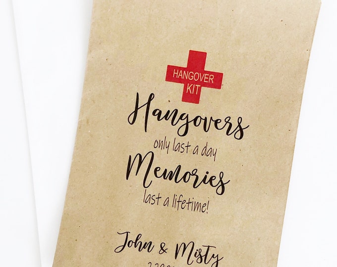 Wedding Hangover Kit, Survival Kit Bag, Hangover Kit Bag, Wedding Survival Kit, Favor Bags
