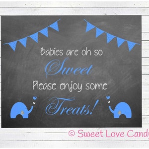 INSTANT DOWNLOAD Baby Shower Elephant Candy Sign, Candy Buffet Sign, Elephant Baby Shower