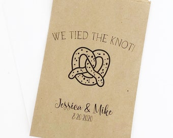 Wedding Favor Bags, Pretzel Bags, We Tied The Knot, Favor Bags, Treat Bags