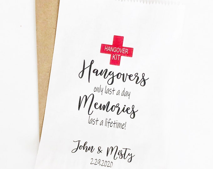 Wedding Hangover Kit, Survival Kit Bag, Hangover Kit Bag, Wedding Survival Kit, Favor Bags