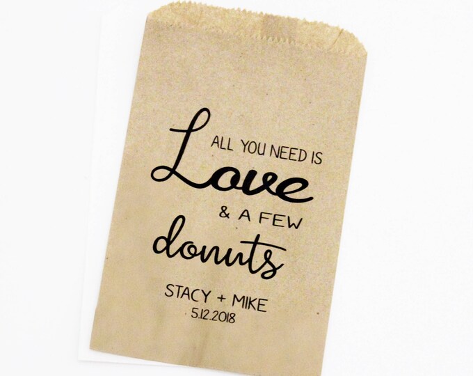 Wedding Favor Bag, Donut Favor Bags, Wedding Candy Bags