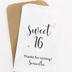 Sweet 16 Party, Birthday Bags, Sweet 16 Party Bags,Favor Bags