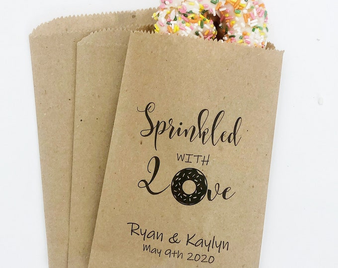 Donut Favor Bag, Wedding Favor Bags, Donut, Personalized Wedding Favor Bags, Custom Favor Bags