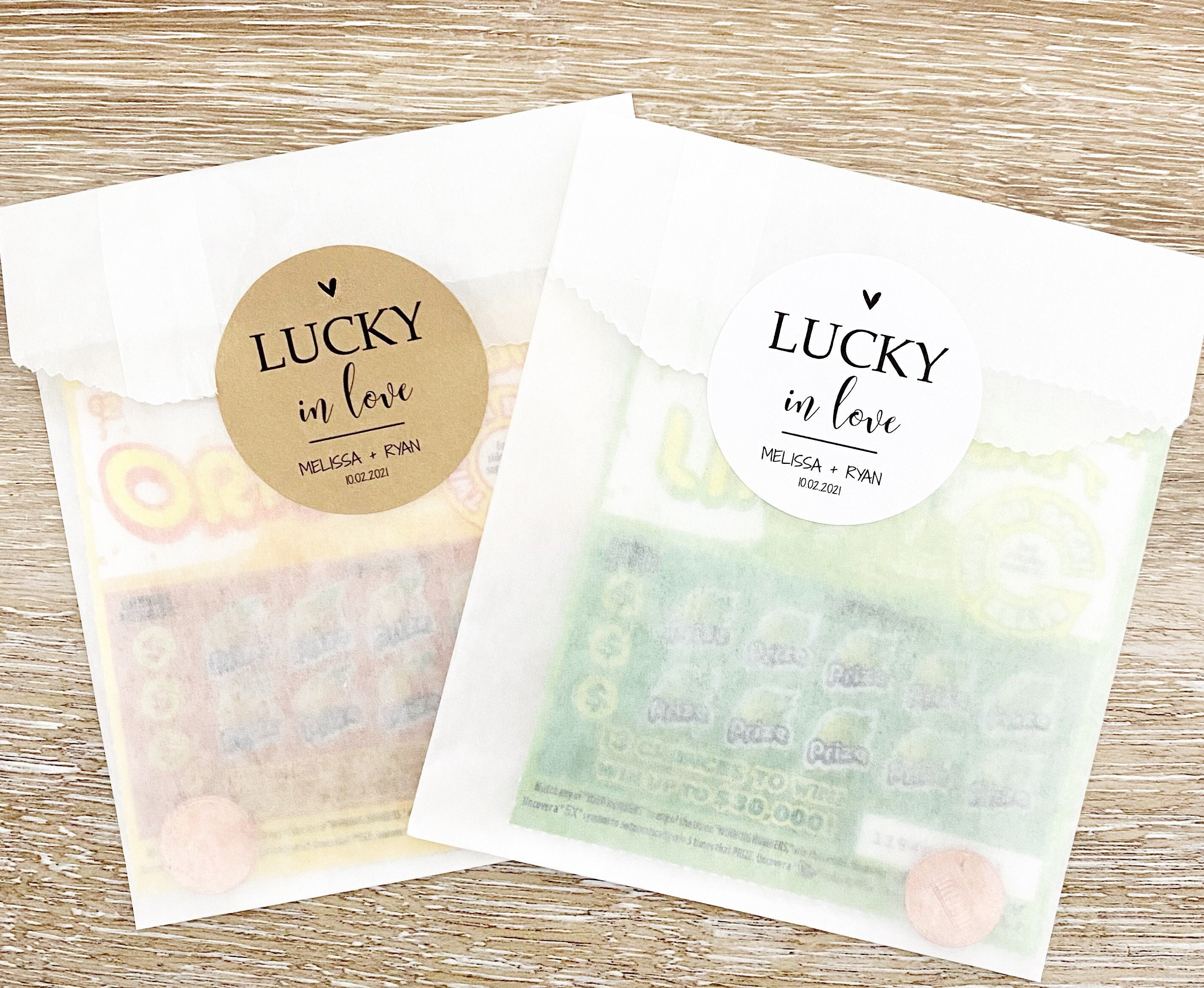 Personalized Lottery Ticket Holders for Wedding or Party Favor - Lucky in  Love, Set of 20 - Yahoo Shopping