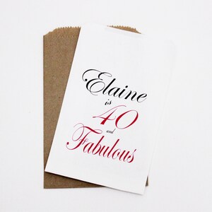 50th Personlized Birthday Candy Buffet Favor Bags, 50 and Fabulous Party Favor Bags, Treat Bags