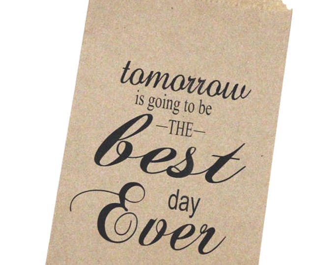 Wedding Favor Bag, Tomorrow is going to be the best day ever, Wedding Donuts, Wedding Doughnut Bags, Wedding Favors