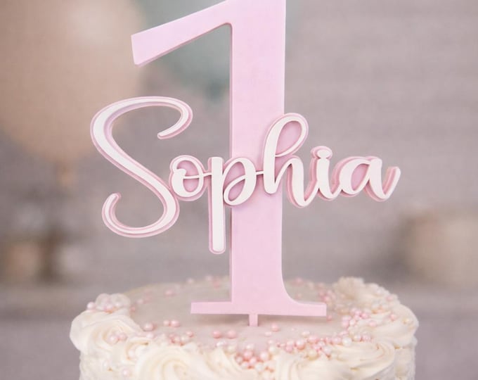 Birthday Cake Topper, Personalized Happy Birthday, Custom Acrylic Name & Age