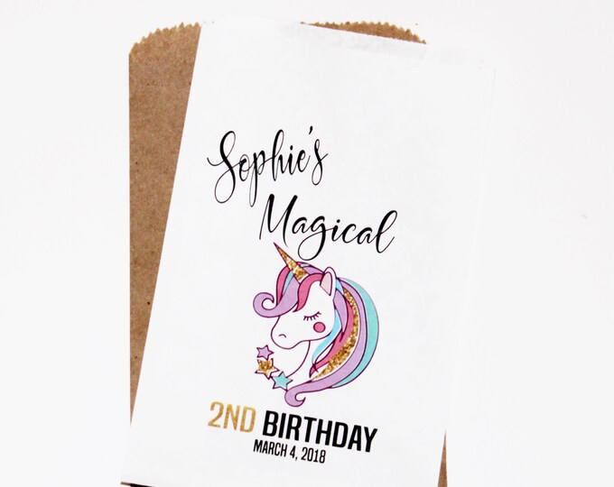 Unicorn Favor Bags, Unicorn Birthday Favors, Candy Bags