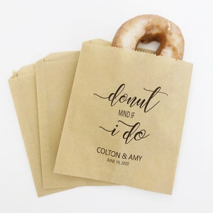 Do Not Mind If I Do Grease Proof Favor Bags, Wedding Favors, Wedding Favors, Donut Favor Bags, Grease Proof Favor Bags