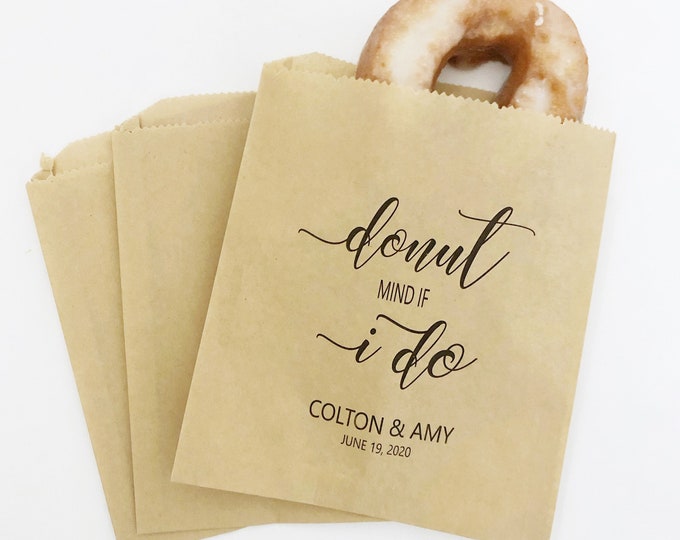 Do Not Mind If I Do Grease Proof Favor Bags, Wedding Favors, Wedding Favors, Donut Favor Bags, Grease Proof Favor Bags