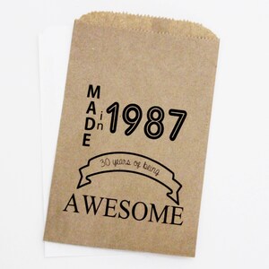 30th, 40th,50th Personlized Birthday Candy Buffet Favor Bags, 50 and Fabulous Party Favor Bags, Treat Bags