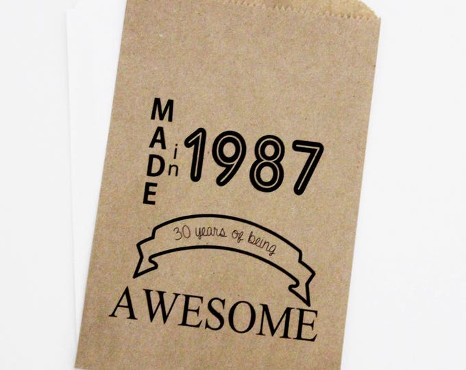 30th, 40th,50th Personlized Birthday Candy Buffet Favor Bags, 50 and Fabulous Party Favor Bags, Treat Bags