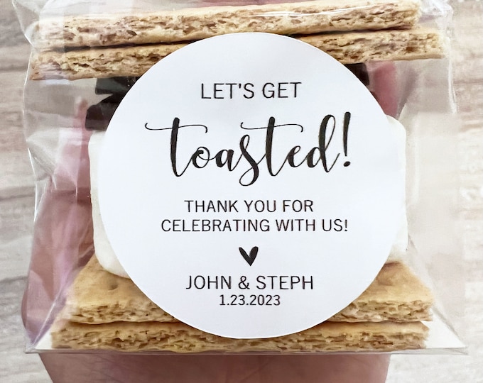 S'mores Favor Labels, Wedding Favors, S'mores Bar, Wedding favor bags, S'more Wedding Favor