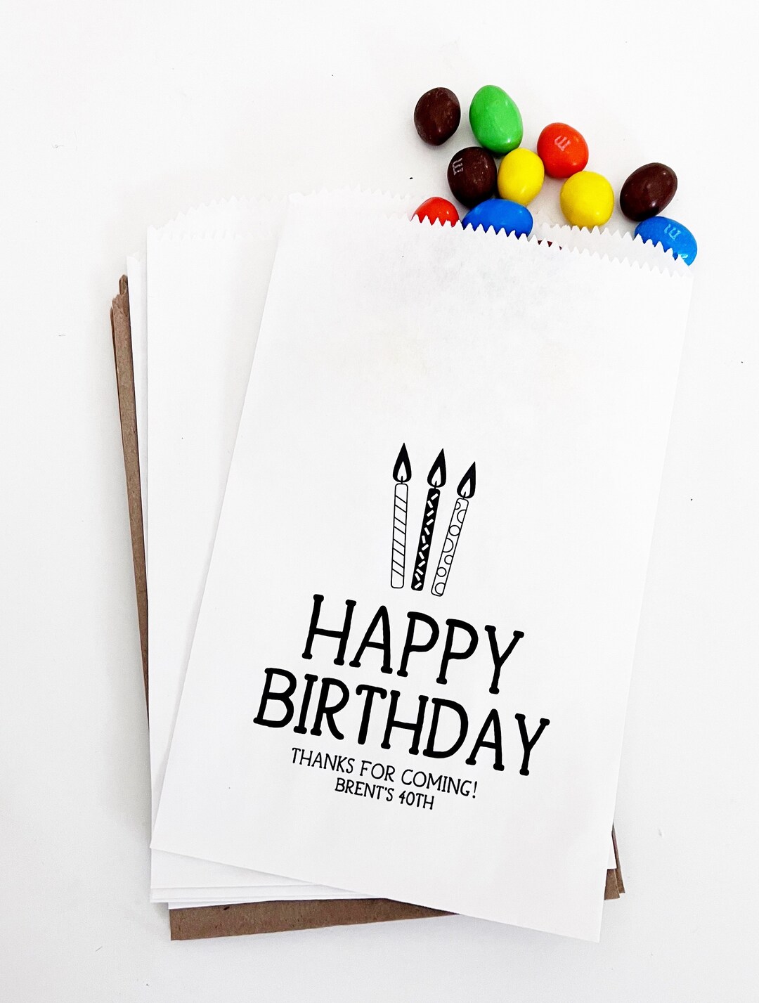 Personalized Happy Birthday Favor Bags, Custom Party Favors, Treat Bags