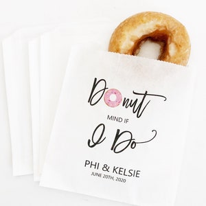 Donut Grease Proof Favor Bags, Wedding Favors, Wedding Favor Bags, Donut Mind If I do, Donut Favor Bags