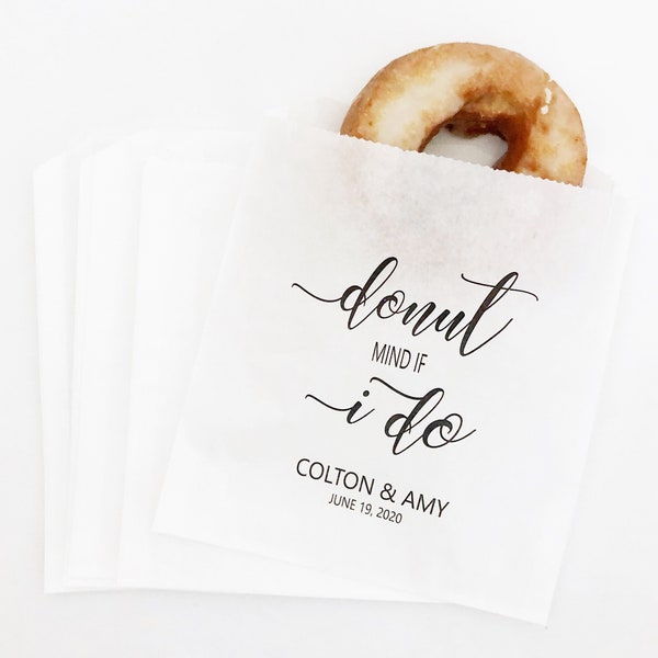 Wedding Favors, Wedding Donut Favor Bags, Favor Bags, Grease Proof Favor Bag