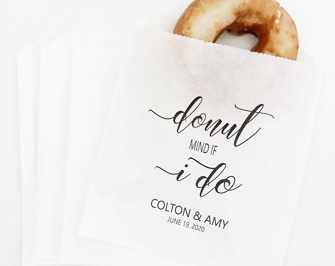 Wedding Favors, Wedding Donut Favor Bags, Favor Bags, Grease Proof Favor Bag