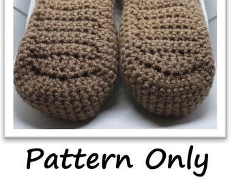 Crochet Slippers Pattern - Men's Sizes